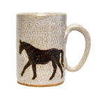 Brown Horse on White Stoneware 14oz Mug