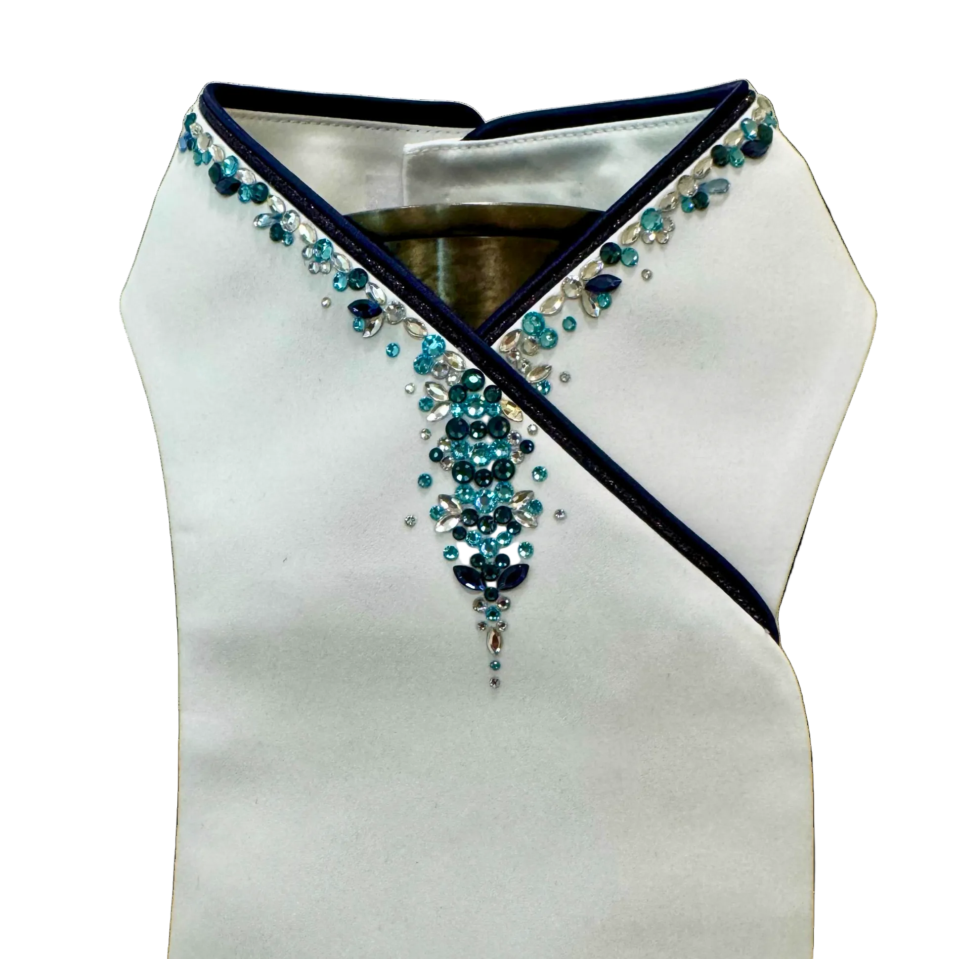 Plastronique Navy & Light Blue Fleur Stock Tie