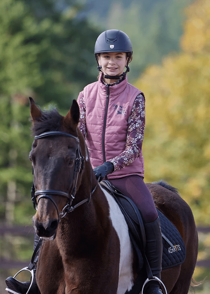 Kids Round Up Reversible Quilted Riding Vest - Vineyard