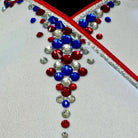 Plastronique Red White Blue Drip Stock Tie - details