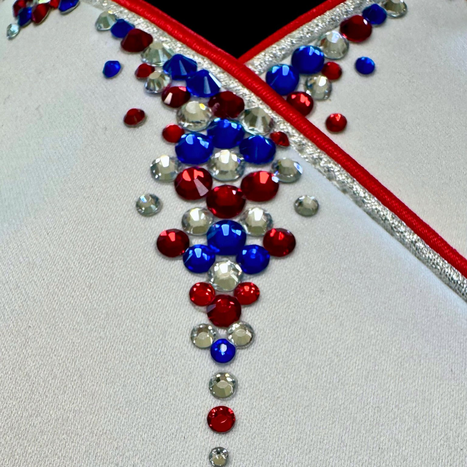Plastronique Red White Blue Drip Stock Tie - details
