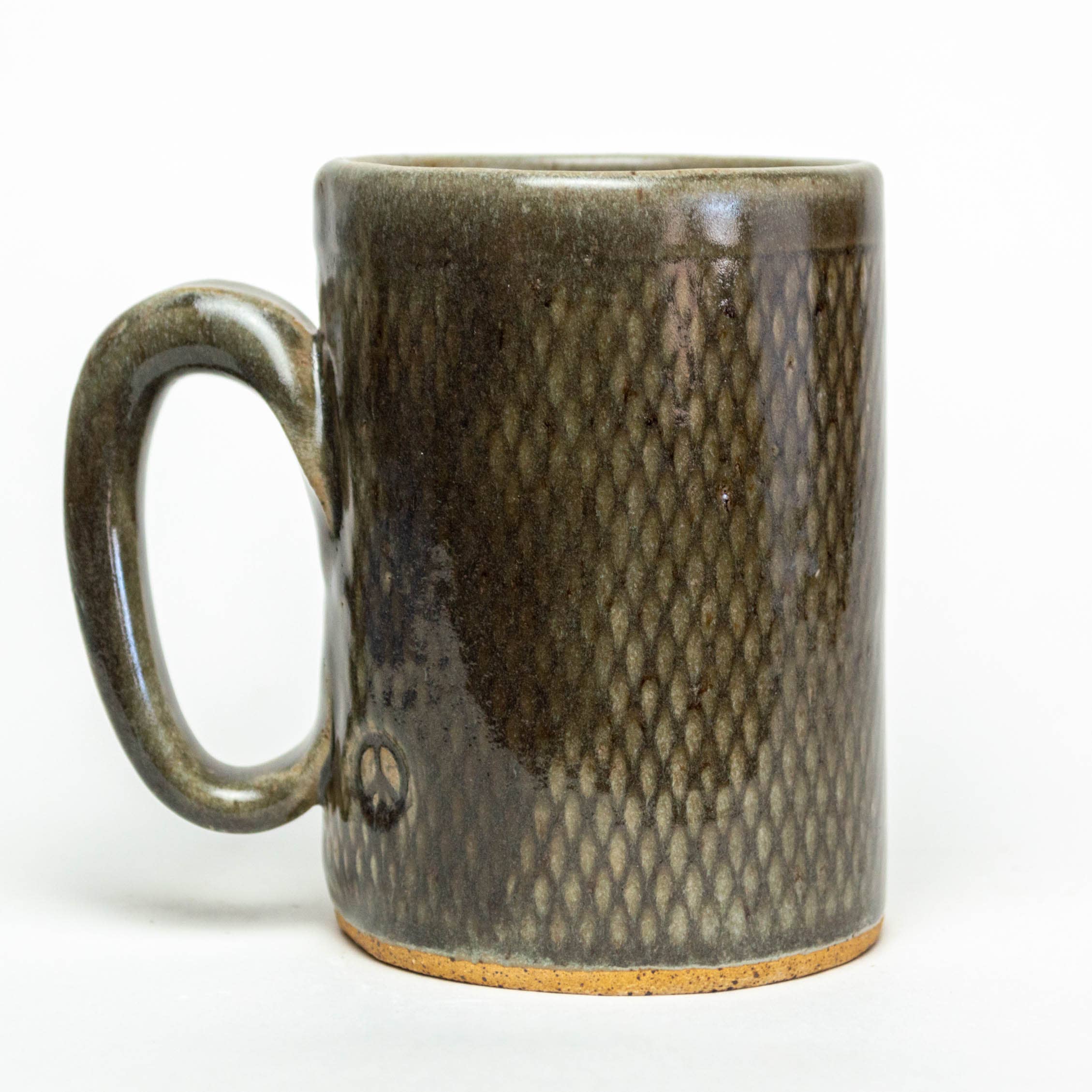 White Horse on Silver Stoneware 14oz Mug