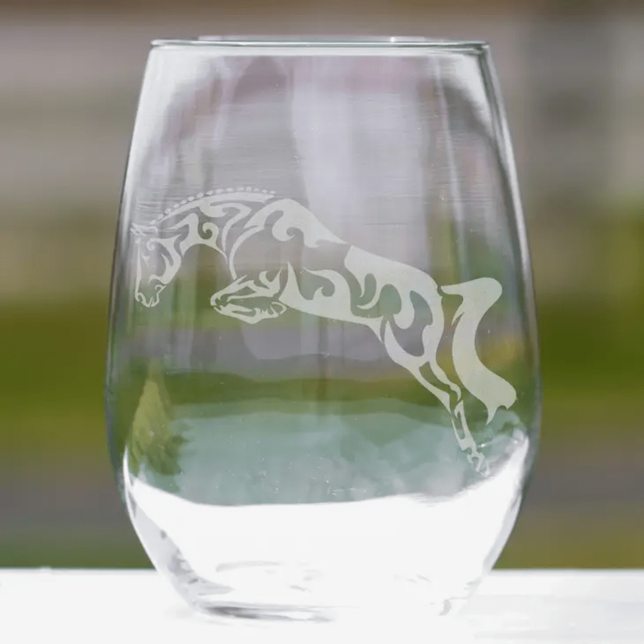 Hunter Horse Stemless Wine Glass - 15oz