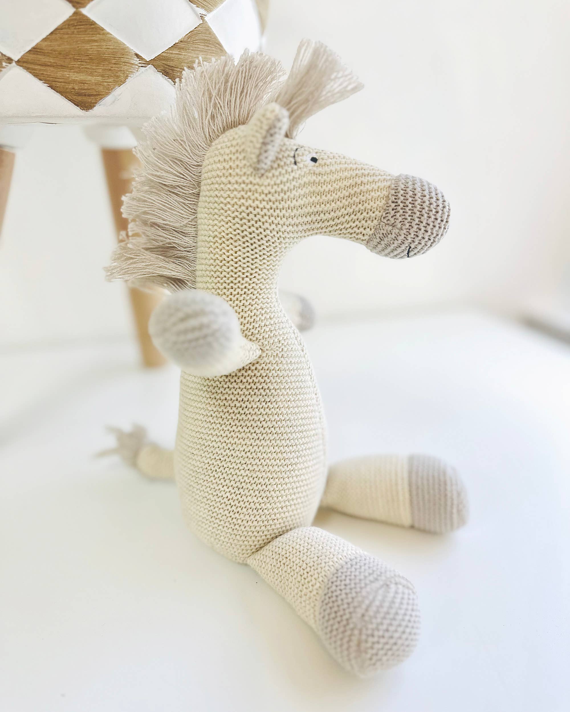 Horse Knit Stuffed Animal Toy 