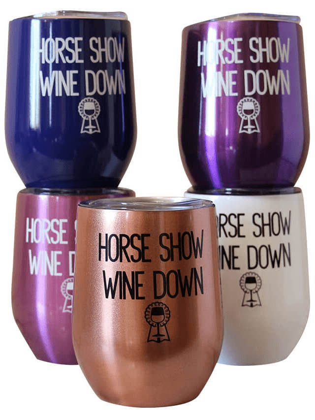 Spiced Equestrian Horse Show Wine Down Insulated Cup - Navy