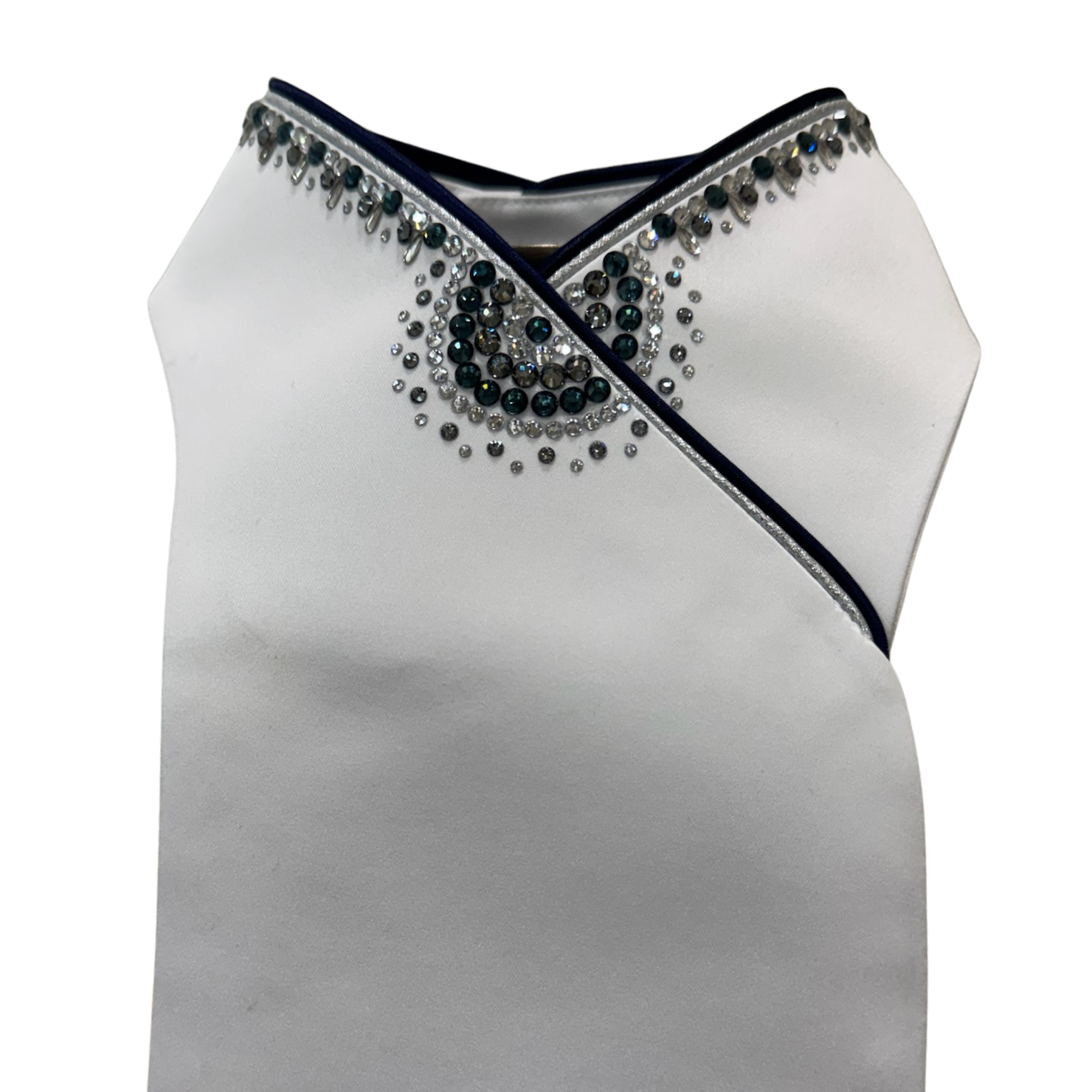 Plastronique Navy & Silver Crystal Celestial Crest Stock Tie