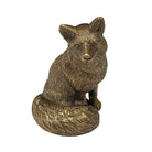 Antiqued Solid Brass Sitting Fox 