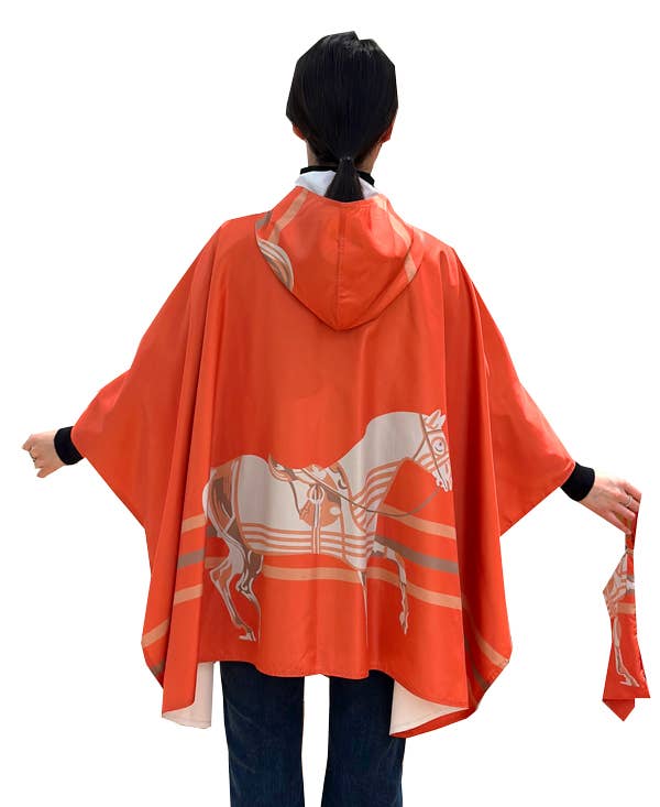 Orange Horse Corral Reversible Rain Cape