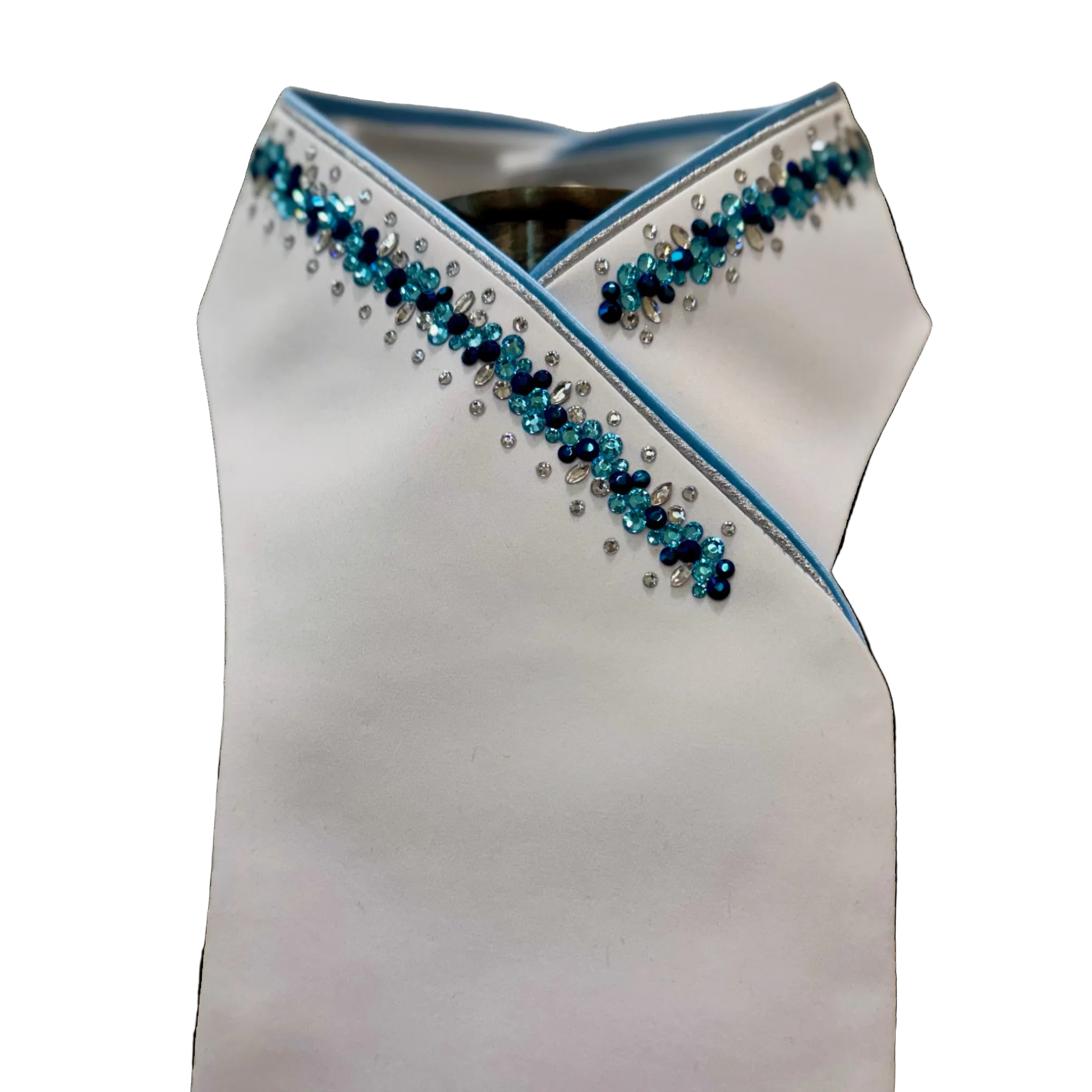 Plastronique Light Blue & Silver Drops Crest Stock Tie