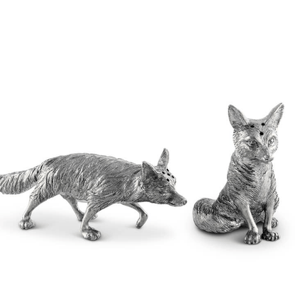 Salt & Pepper Pewter Foxes