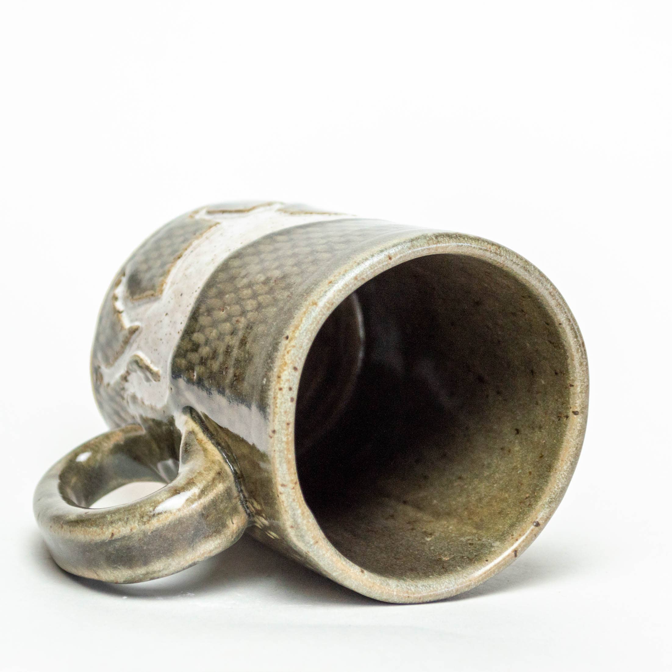 White Horse on Silver Stoneware 14oz Mug