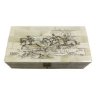 Fox Hunting Engraved Scrimshaw Bone Box