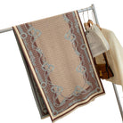 Equestrian Blue/Beige Stirrup Reversible Wrap– Artisan Shawl