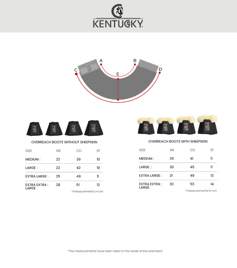 Overreach Boots size chart