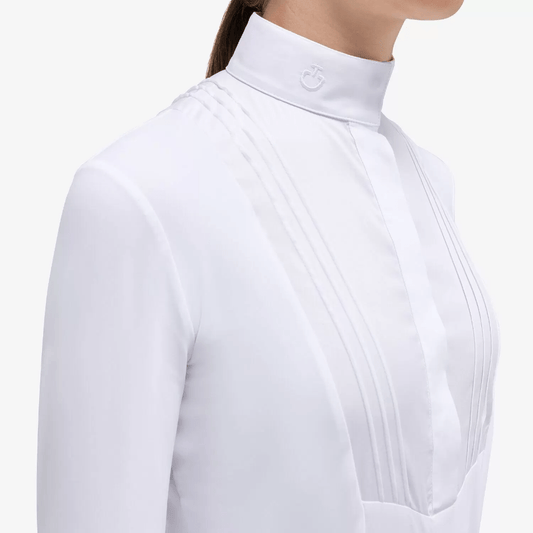 Cavalleria Toscana Junior American Bib Long Sleeve Show Shirt - White