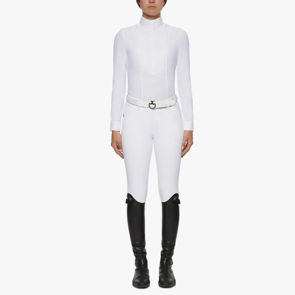Cavalleria Toscana American Long Sleeve Show Shirt - White