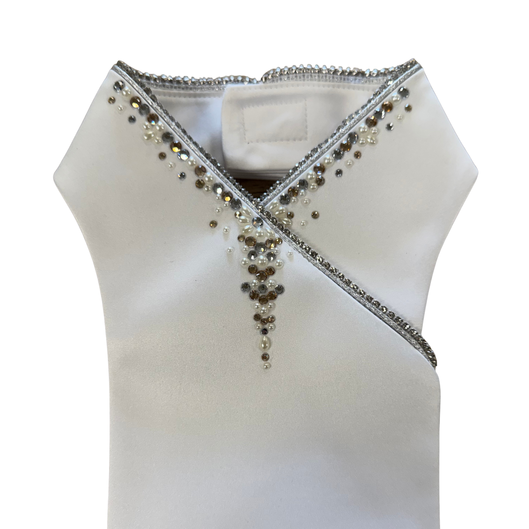 Plastronique Champagne & Pearl Crystal Drip Custom Stock Tie
