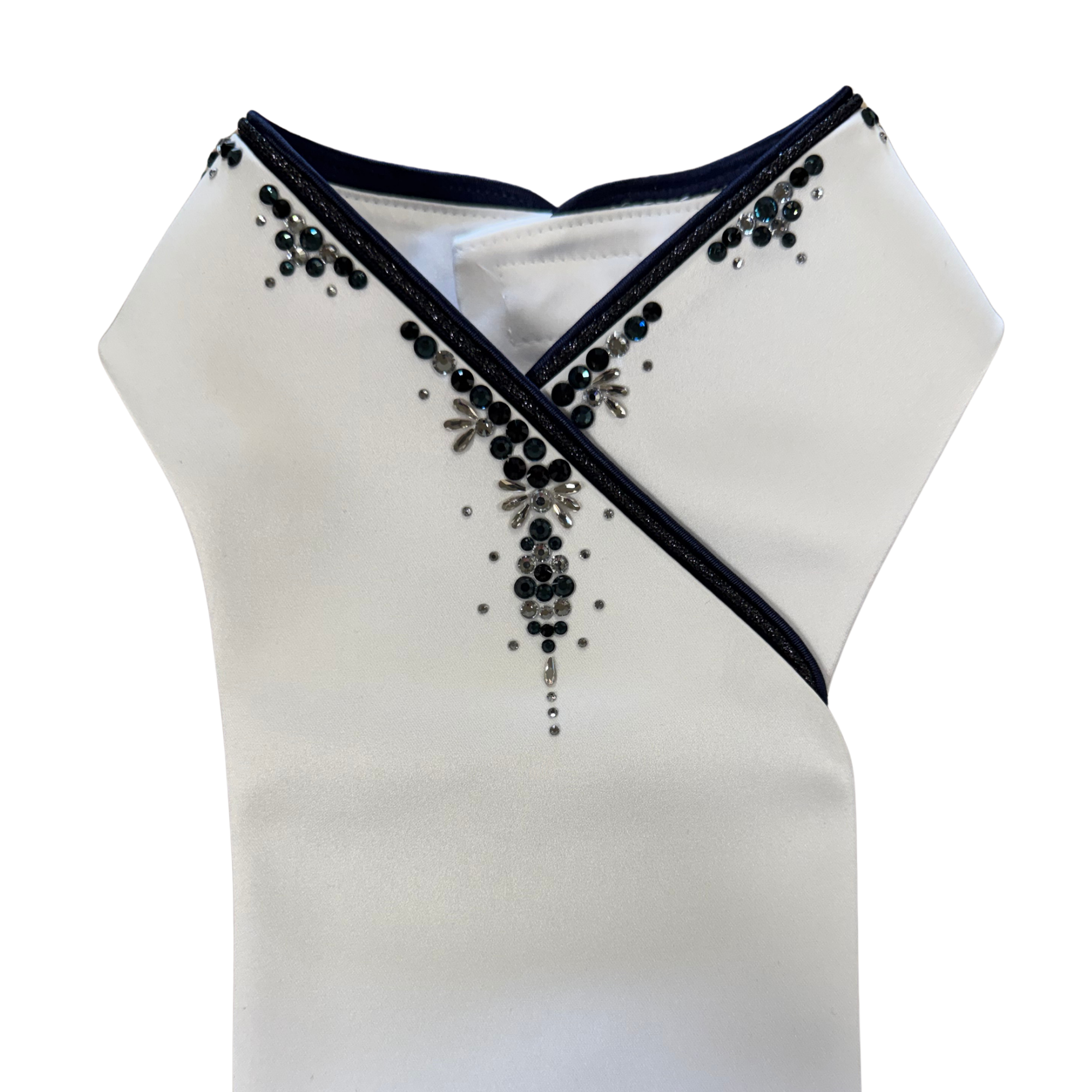 Plastronique Black & Dark Blue Crystal Drip Custom Stock Tie
