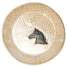 Brown Horse on White Stoneware Round Trinket Dish