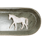 White Horse on Silver 12"x4" Ceramic Platter