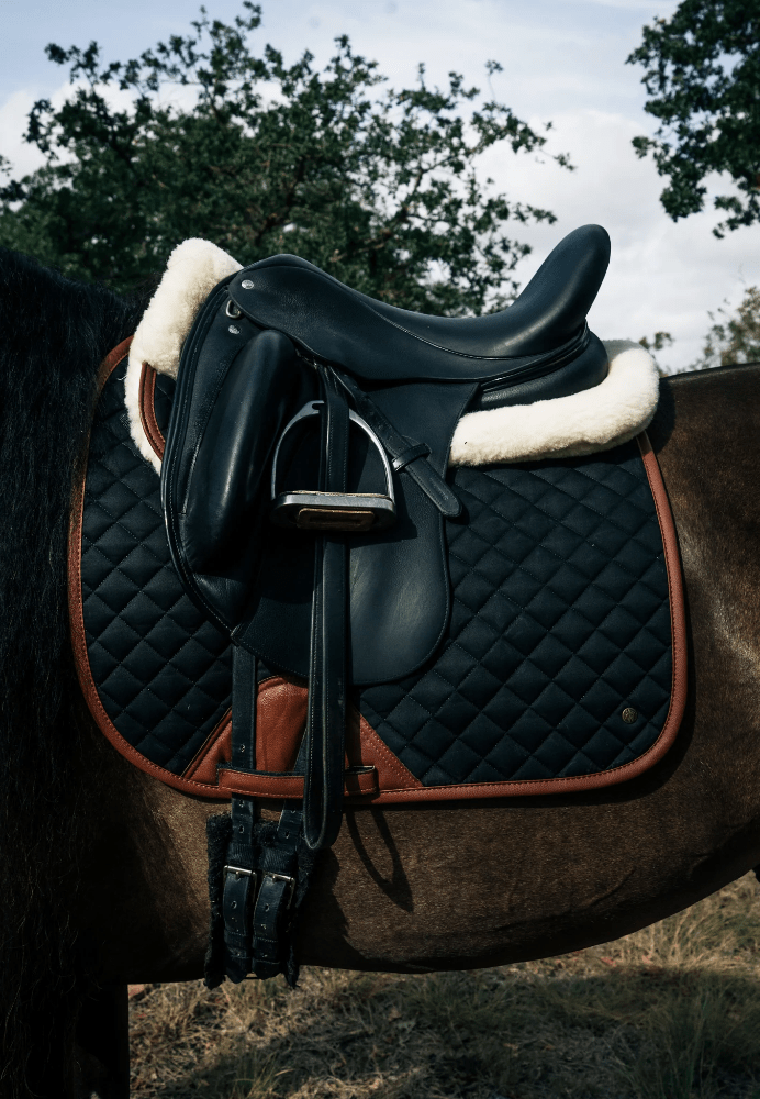 Sixteen Cypress Dressage Pad - Black & Cognac