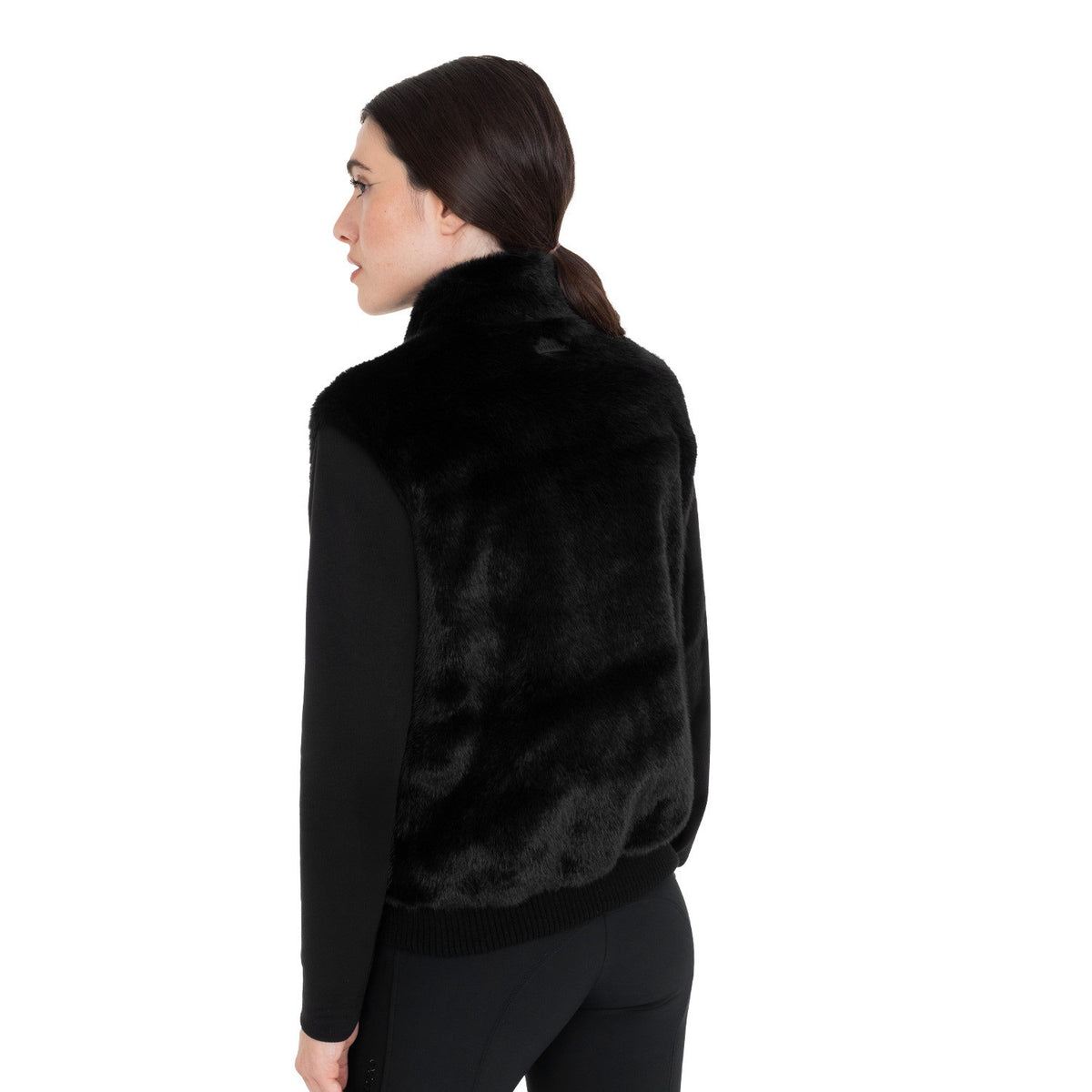 Equestro Fur Vest - Black