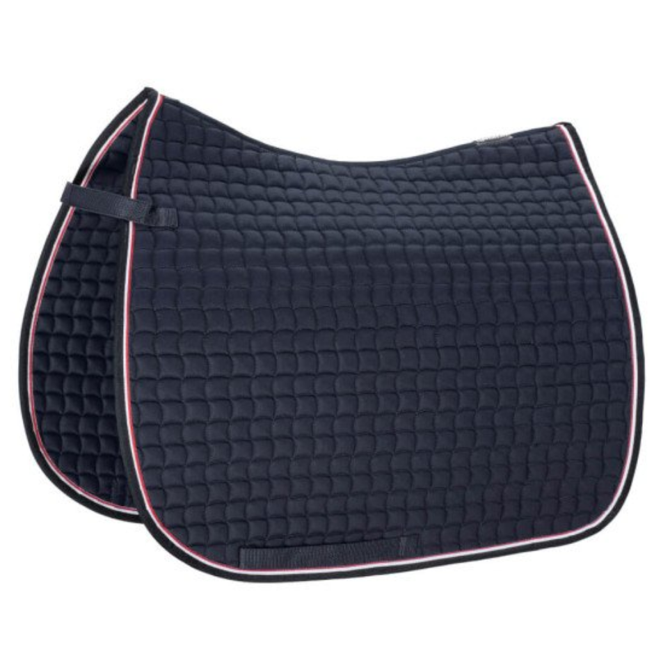 Eskadron Cotton Dressage Pad - Navy with Red & White Trim