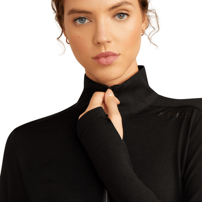 Ariat Ladies Cheviot Quarter Zip - Black