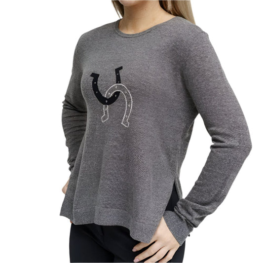 TKEQ Horseshoe Crewneck Sweater - Nickel