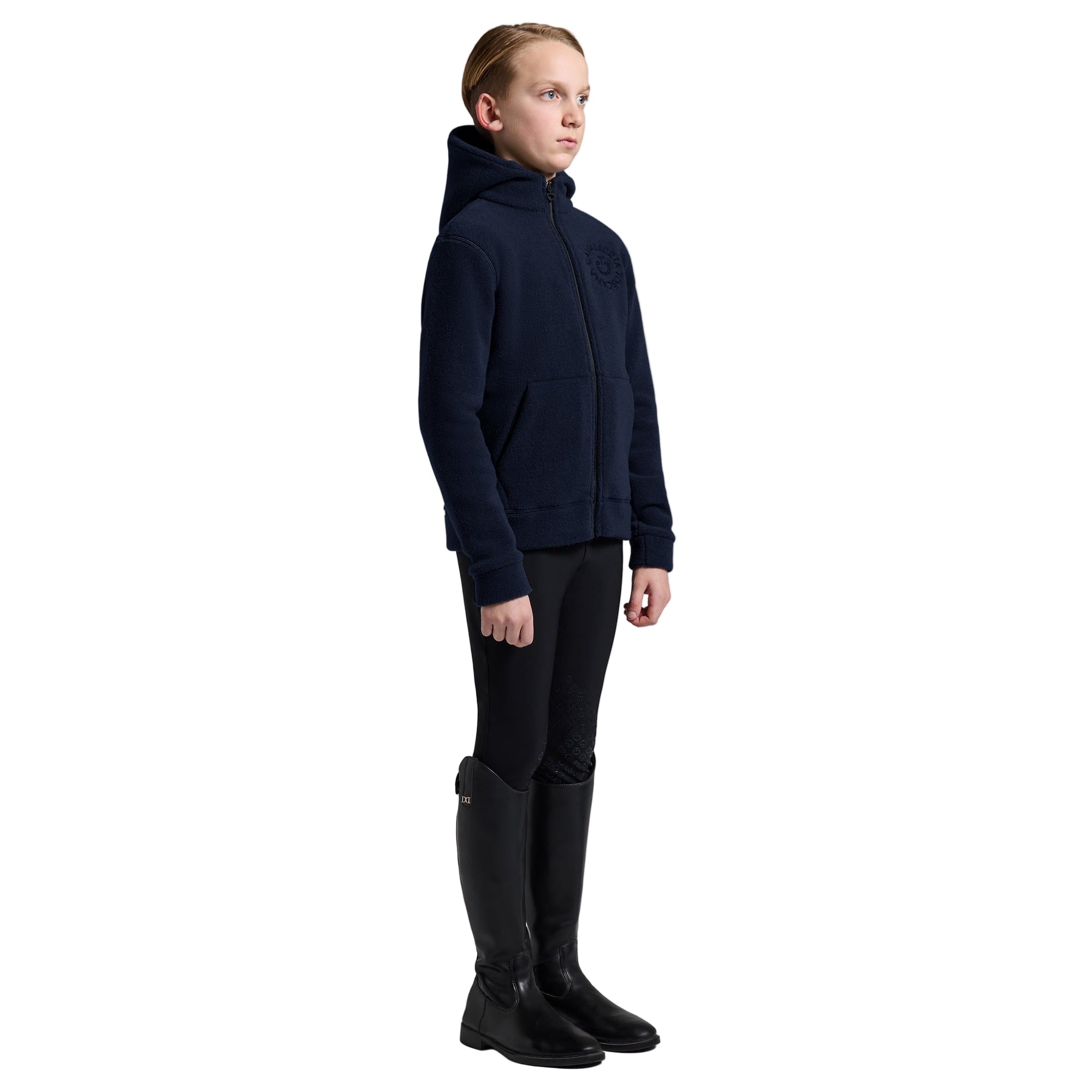 Cavalleria Toscana Juniors Fleece Embroidery Logo Half Zip Hoodie