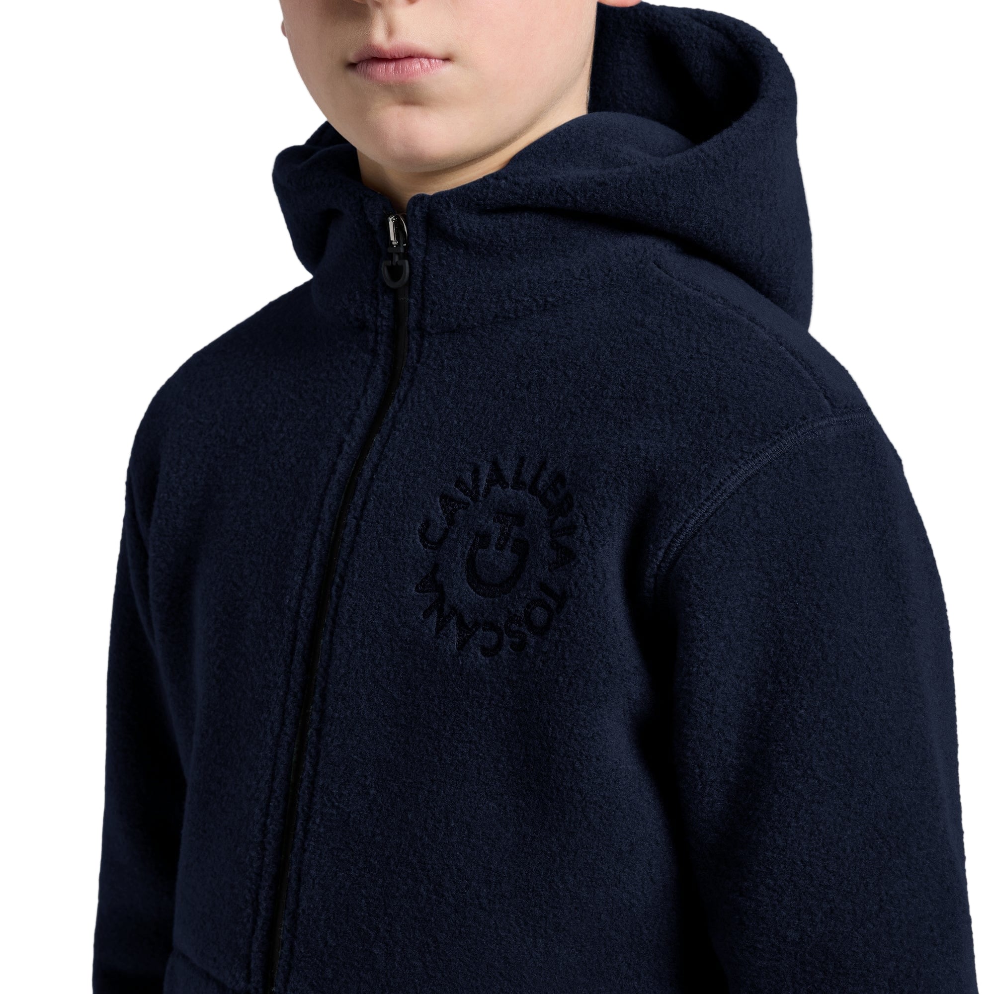 Cavalleria Toscana Juniors Fleece Embroidery Logo Half Zip Hoodie
