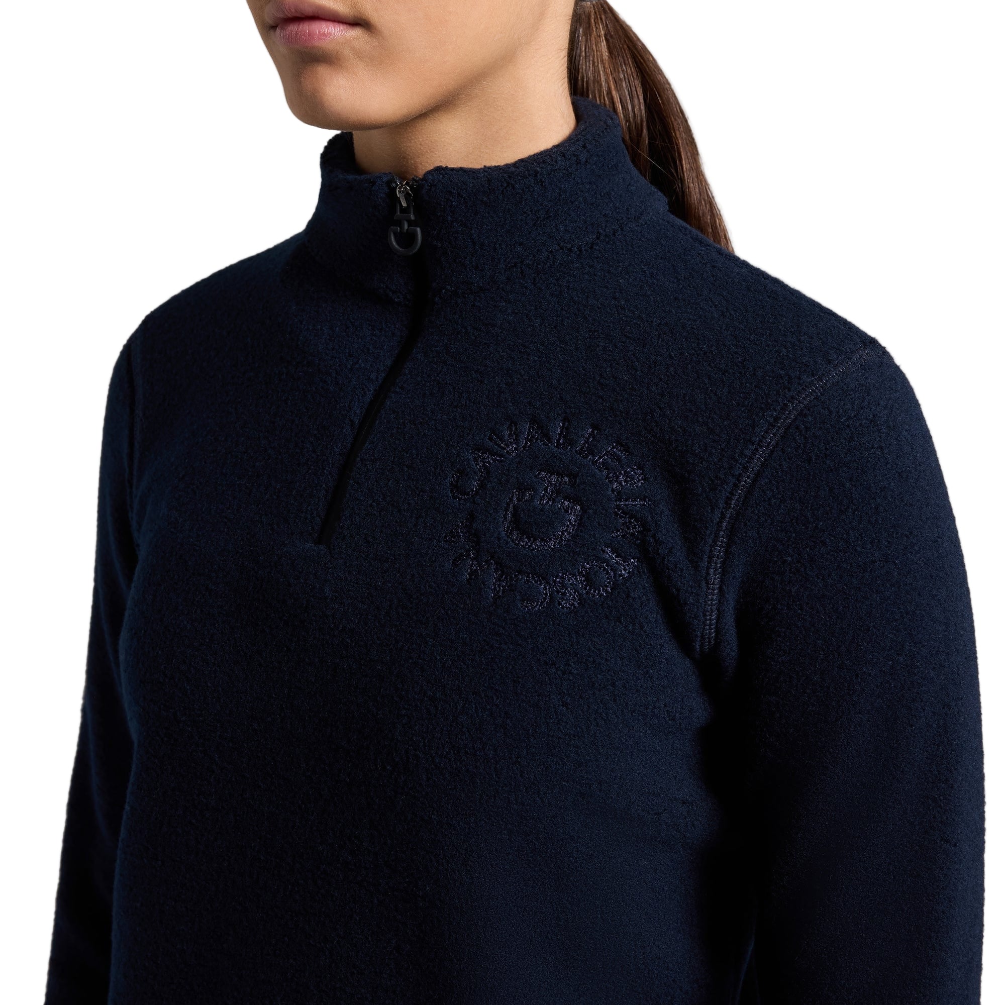 Cavalleria Toscana Juniors Fleece Embroidery Logo Half Zip Hoodie