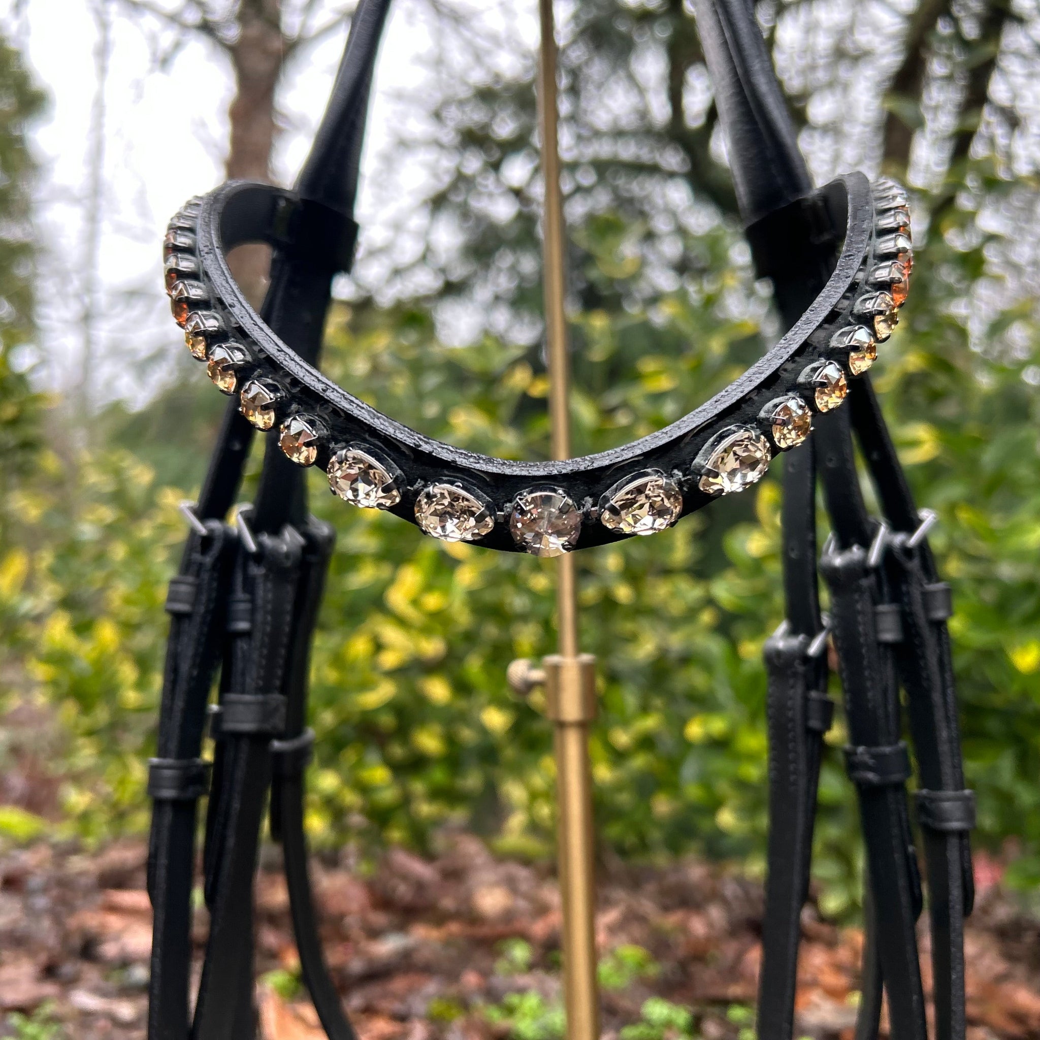 Otto Schumacher Tokyo Nightline Double Bridle with Textured Caveson