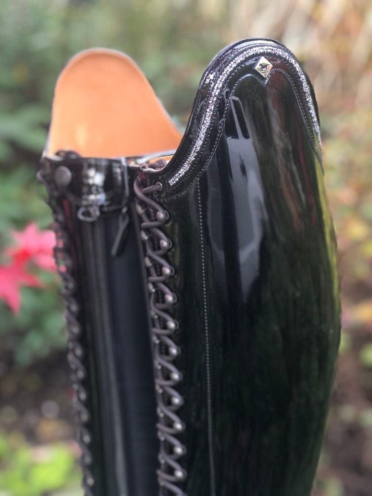Custom DeNiro Botticelli Dressage Boot Black Patent with Swarovski Top