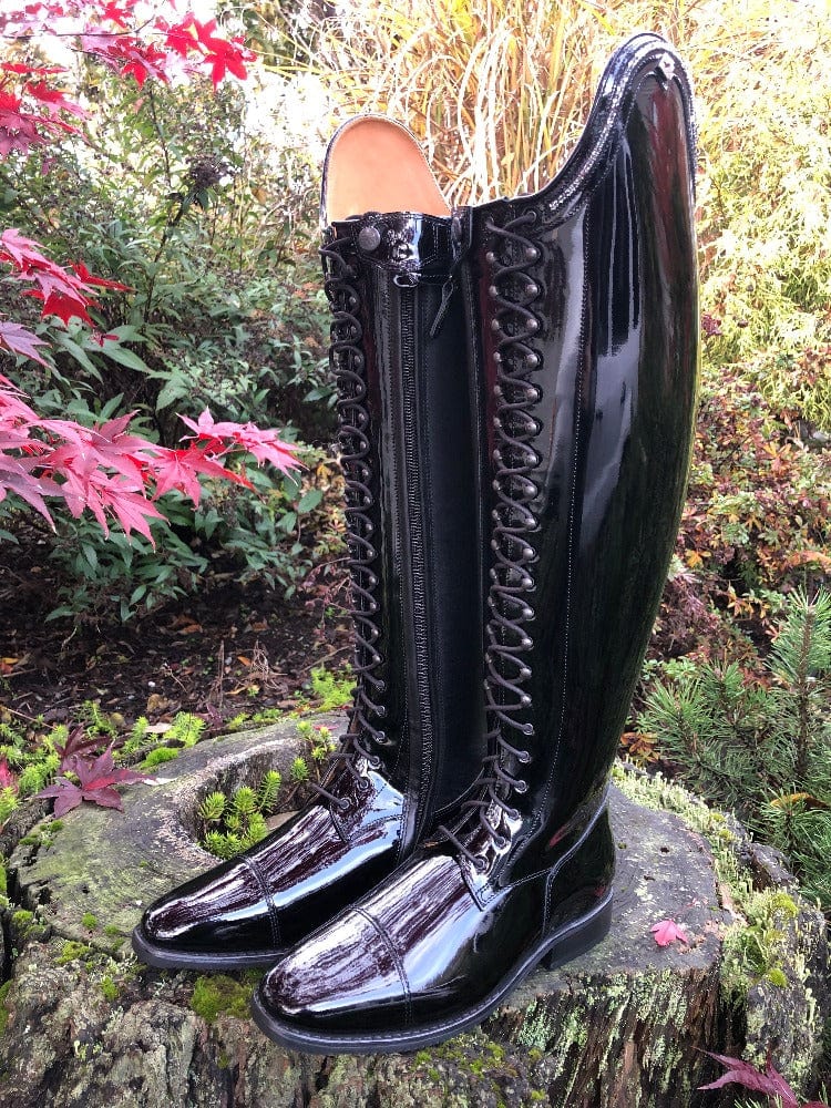 Custom DeNiro Botticelli Dressage Boot Black Patent with Swarovski Top