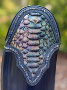 DeNiro Bellini Dressage Boot - Brushed Blue with Mystic Piton Top