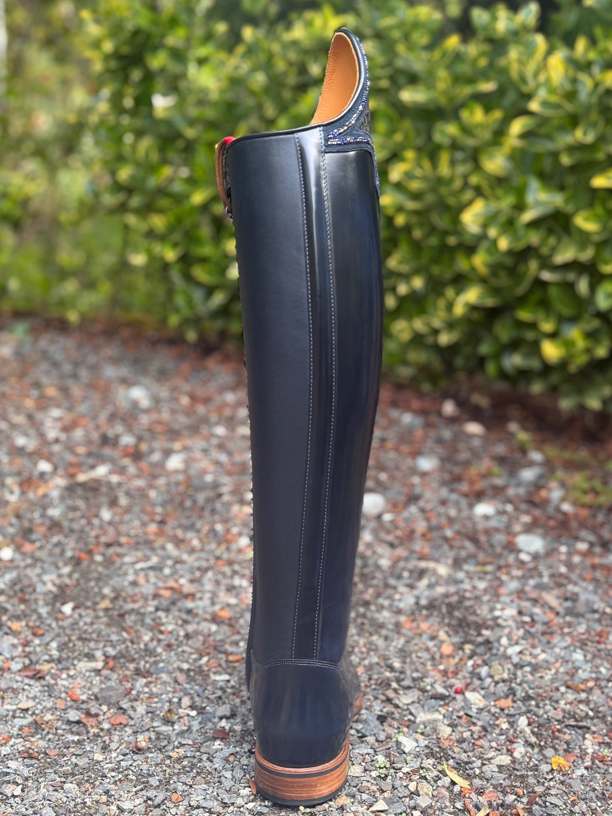 DeNiro Bellini Dressage Boot - Brushed Blue with Mystic Piton Top