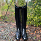 DeNiro Raffaello Dressage Boot - Brushed Black with Capri Blue Swarovski Crystals