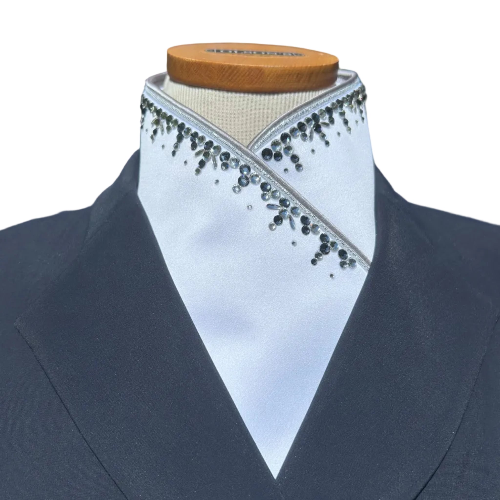 Plastronique Grey & Sliver Crystal Custom Stock Tie