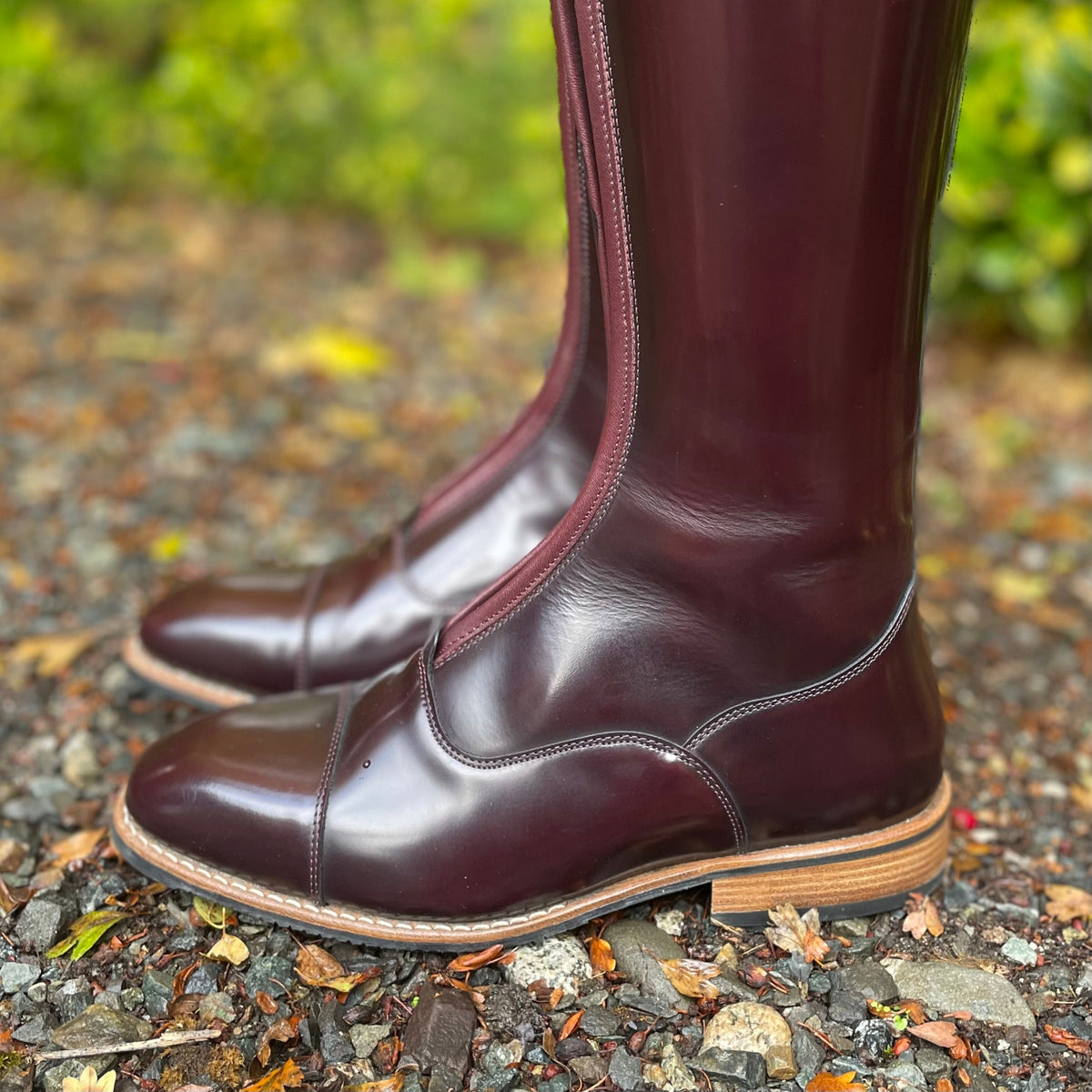 DeNiro S5601 Dressage Boot - Brushed Burgundy with Iride Black Strap - 38 MA/S