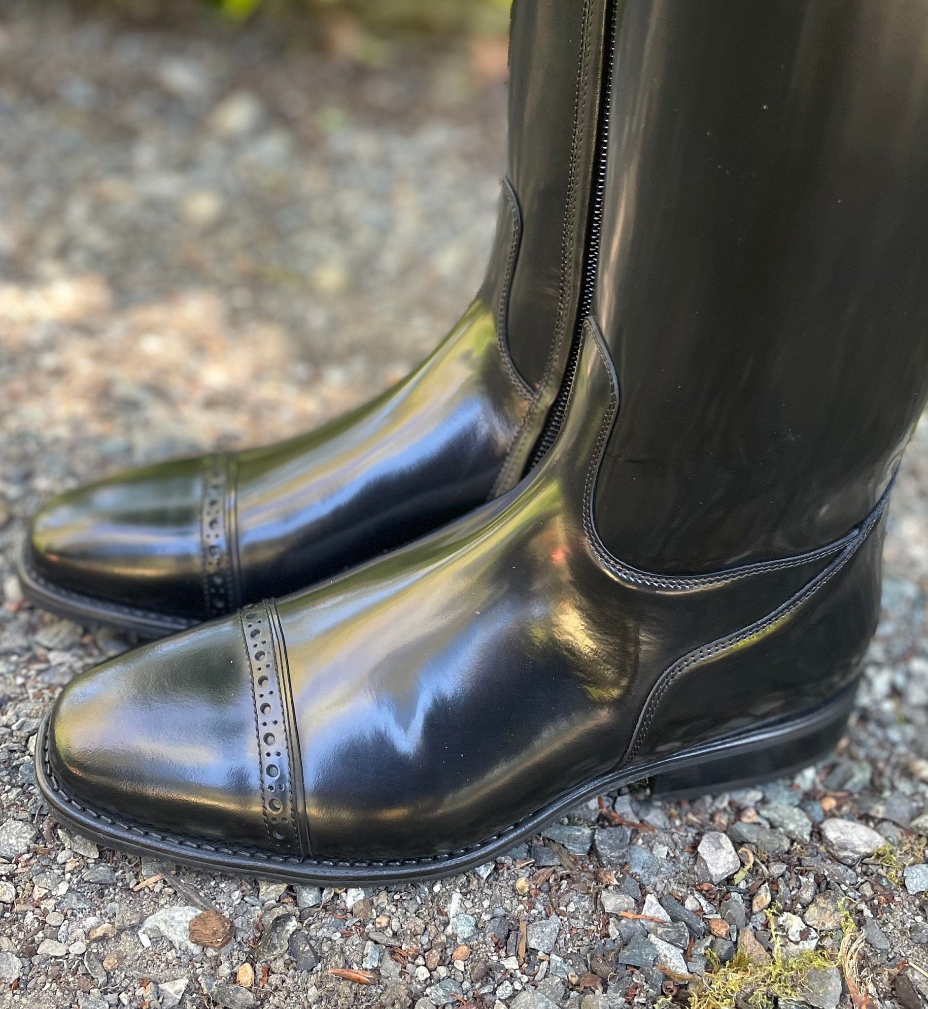 DeNiro Raffaello Dressage Boot - Brushed Black with Swarovski Collier