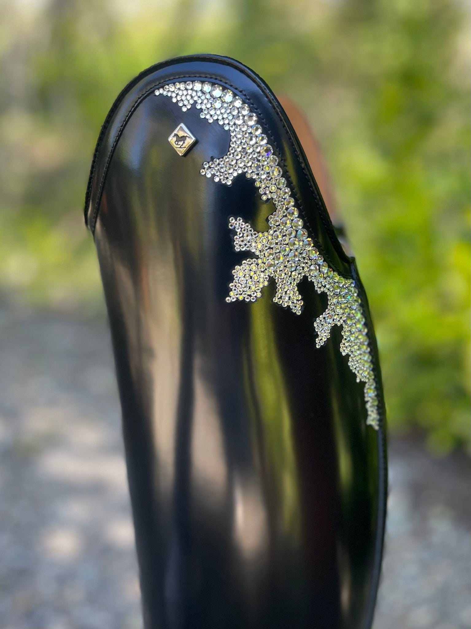 DeNiro Raffaello Dressage Boot - Brushed Black with Swarovski Collier