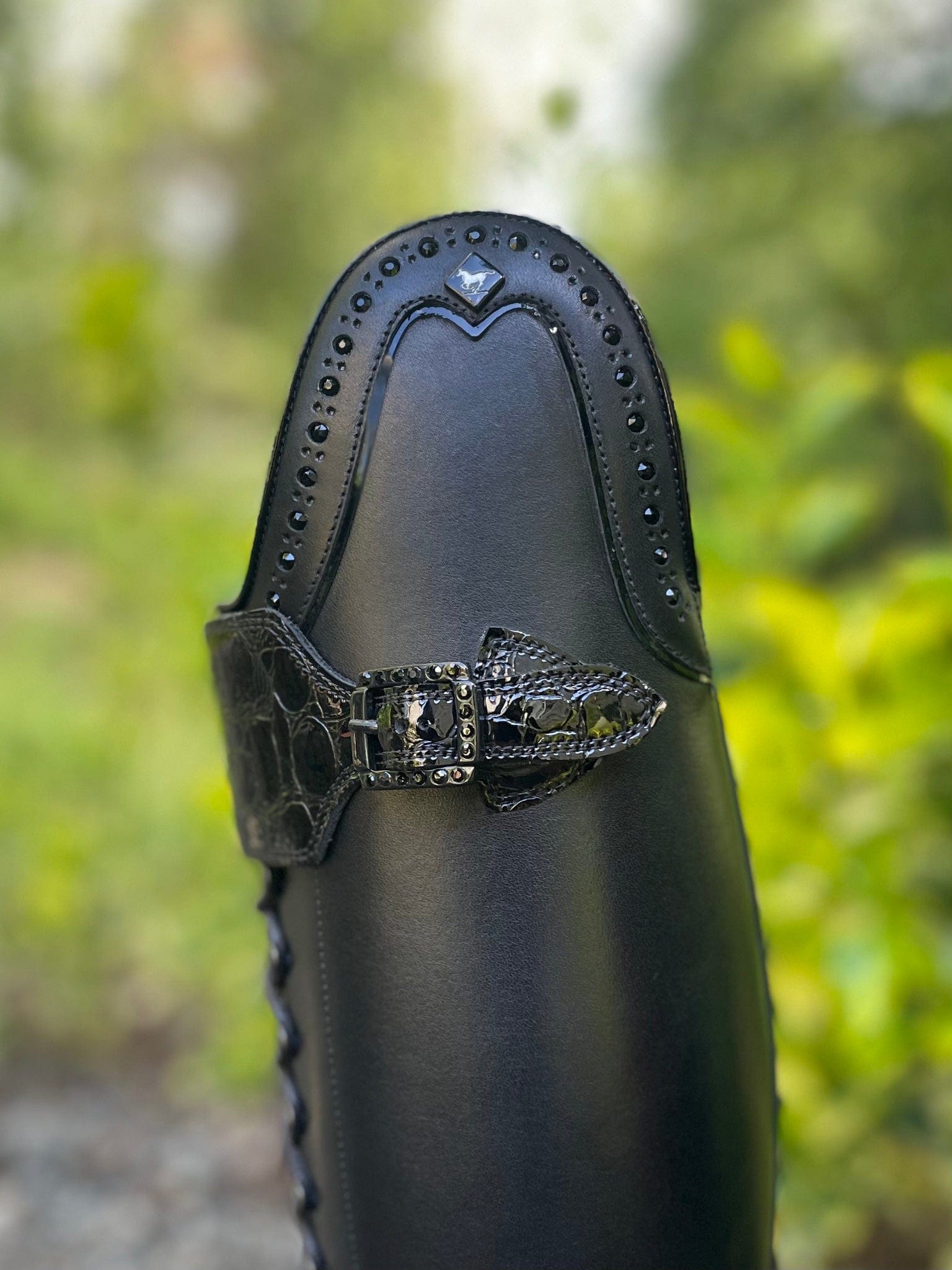 DeNiro Tintoretto Dressage Boot - WRAT Black with Tommaso Swarovski Rondine and Lucidi