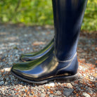 DeNiro Bellini Dressage Boot - Brushed Blue with Rondine Swarovski Fabric & Denim Blue Swarovski