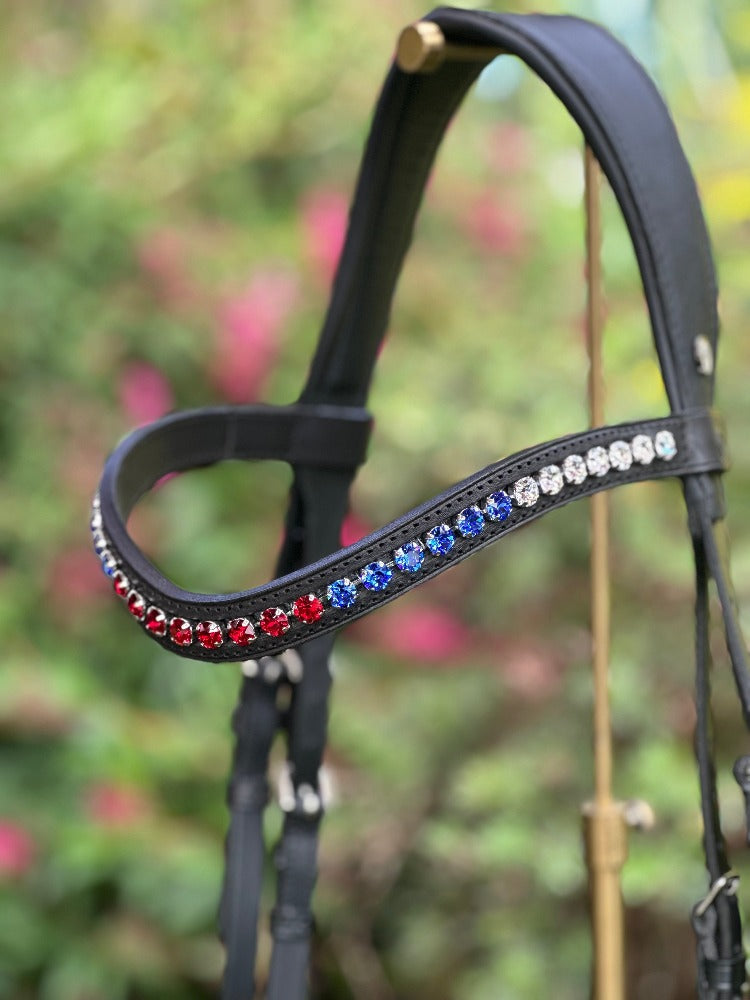 Otto Schumacher Tokyo Snaffle Bridle Red, White & Blue