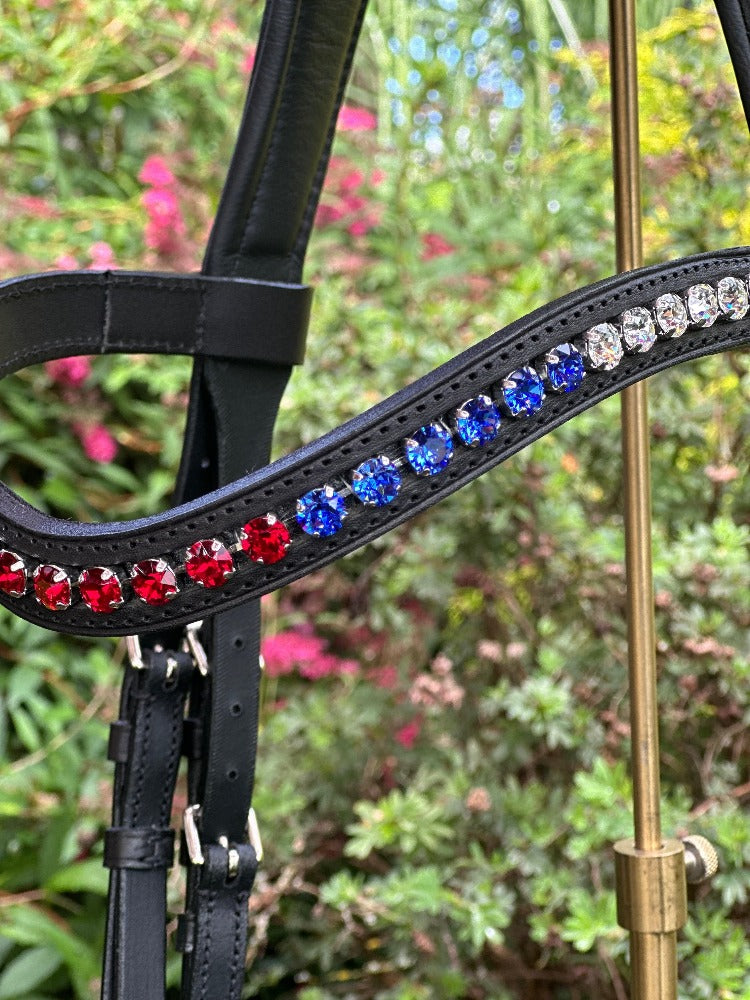 Otto Schumacher Tokyo Snaffle Bridle Red, White & Blue - Horse