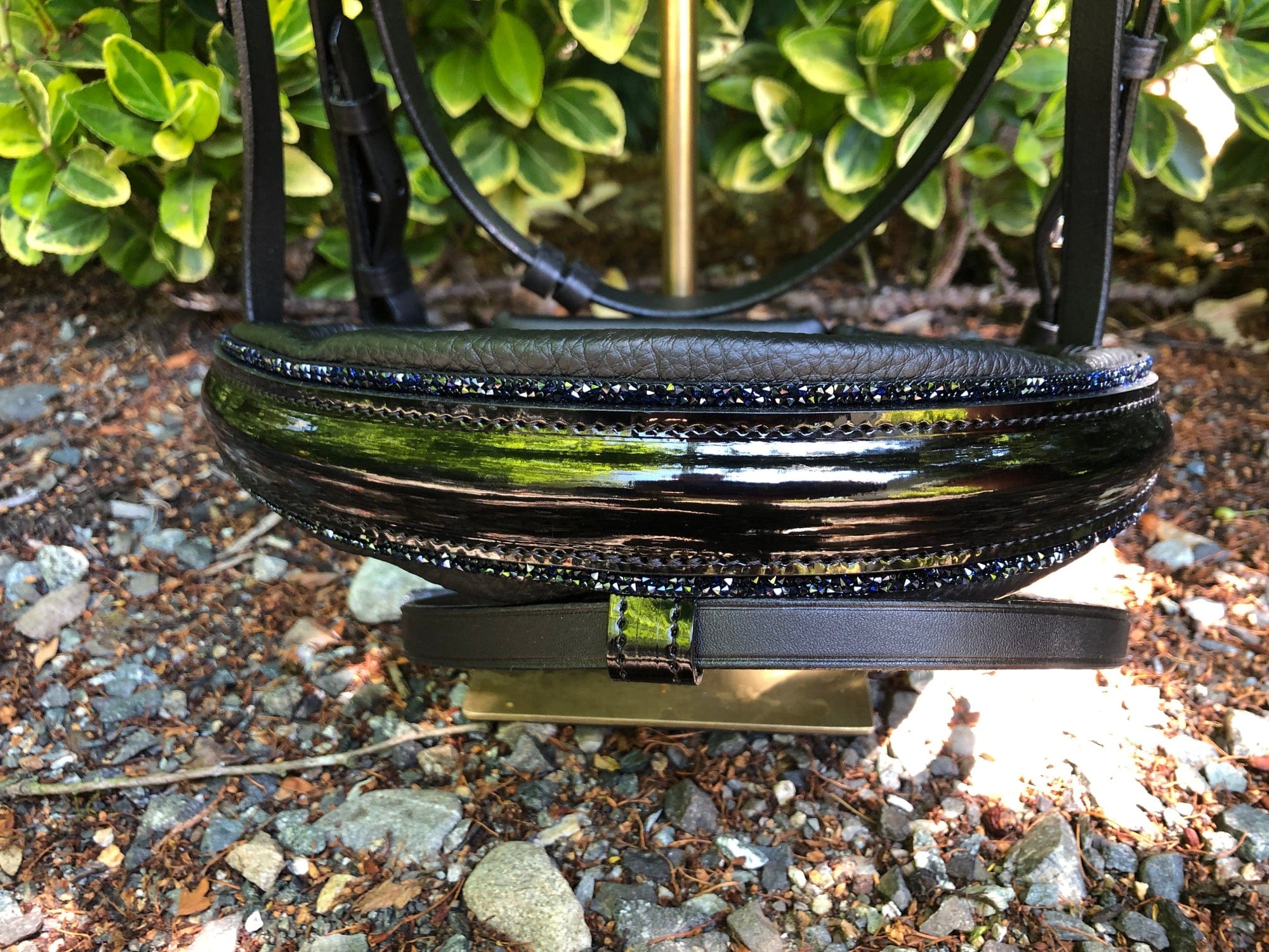 Otto Schumacher Elegant Snaffle Black Patent with Midnight Blue Fineline