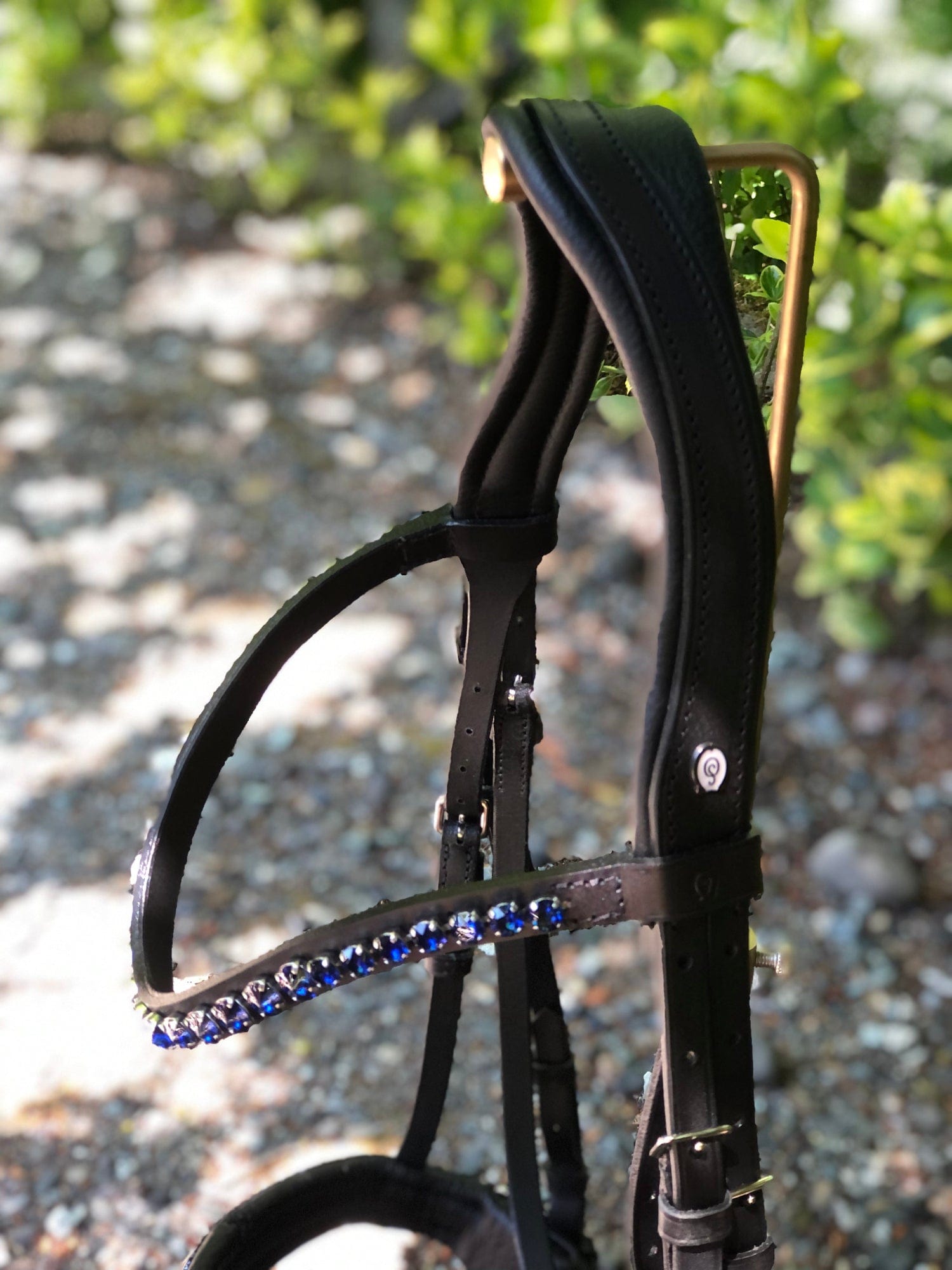 Otto Schumacher Elegant Snaffle Black Patent with Midnight Blue Fineline