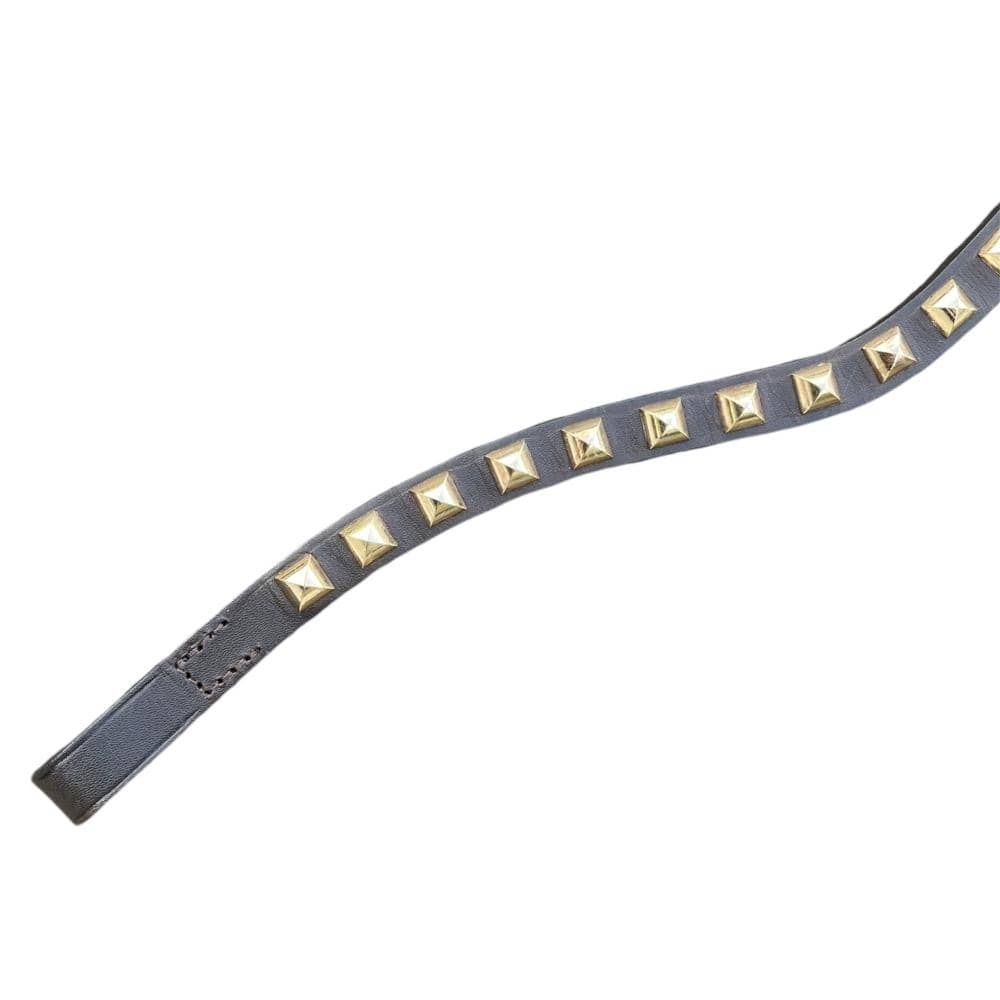 Otto Schumacher Browband - Brown & Gold Squares