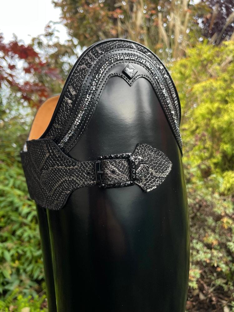 Custom DeNiro Bellini Dressage Boot - Brushed Black with Regal Rondine & Swarovski Buckle